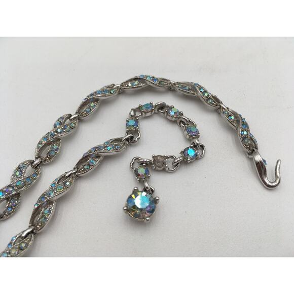 Vintage BOGOFF Silver Tone Crystal Necklace Bracelet Earring Set in Original Box - Picture 4 of 10